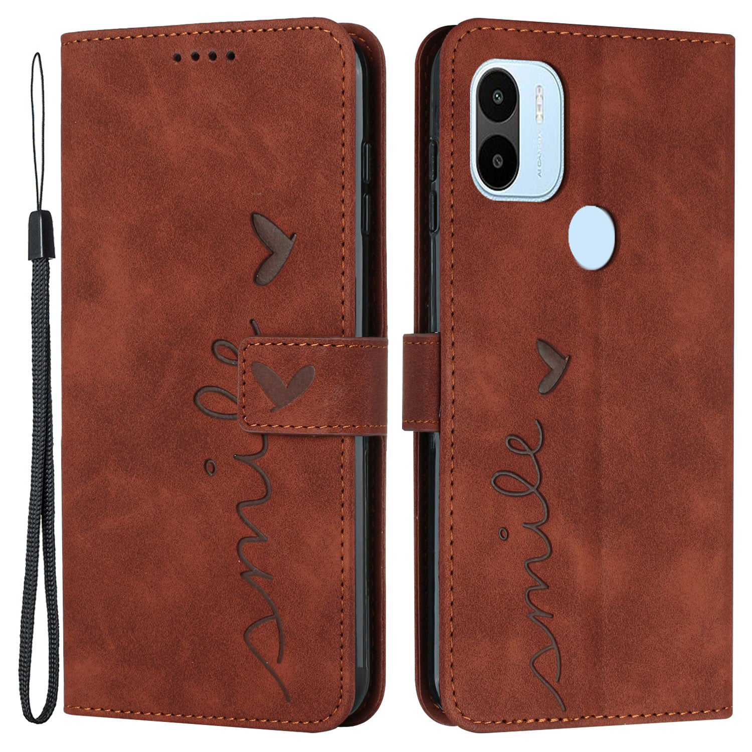 For Xiaomi Redmi A1 4G A2 4G Poco C50 4G PU Leather Phone Wallet Case Imprinted Heart Shape Stand Phone Cover with Strap For Xiaomi Redmi A1 4G A2 4G Poco C50 4G PU Leather Phone Wallet Case Imprinted Heart Shape Stand Phone Cover with Strap